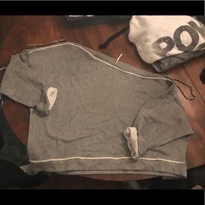 SALE Free People open shoulder sweatshirt NWOT